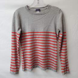 Patagonia Womens' Gray w/ Red Stripes Pullover Sweater Size L