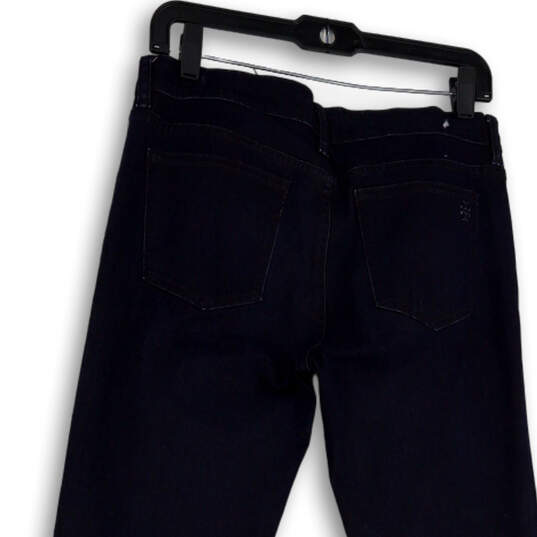 Womens Blue Denim Dark Wash Stretch Pocket Straight Leg Jeans Size 29 image number 4