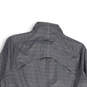 Womens Gray Striped Mock Neck Long Sleeve Full-Zip Jacket Size Medium image number 1