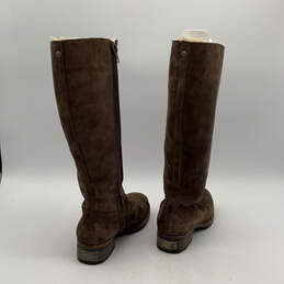 Womens Broome 5518 Brown Suede Round Toe Sheepskin Riding Boots Size 7 alternative image