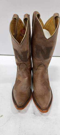 Nocona Women's Brown Leather Pointed Toe Western Boots Size 6.5B