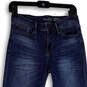 Womens Blue Denim Medium Wash Pockets Stretch Slim Cuff Ankle Jeans Size 4 image number 3