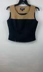 NWT Kasper Womens Black Tan Round Neck Sleeveless Cropped Tank Top Size 4P image number 1