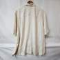 Brandini Silk Short Sleeve Cream Color Button Up Shirt Men's XL image number 2