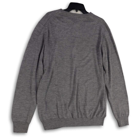 Buy the NWT Mens Gray Tight-Knit V-Neck Long Sleeve Pullover Sweater ...