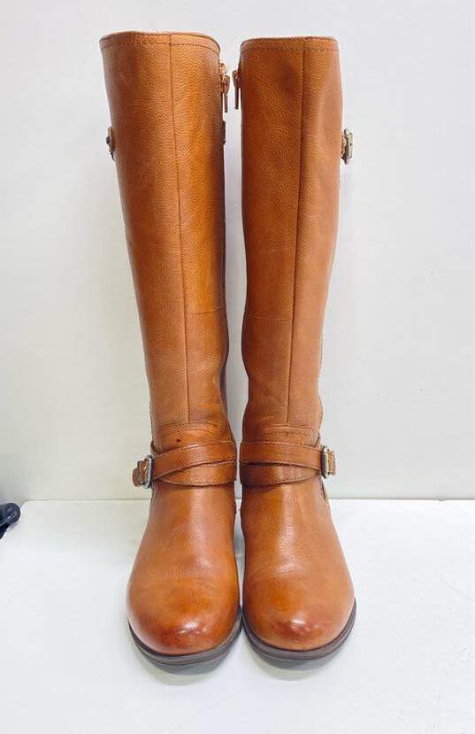 Naturalizer Leather Tall Riding Boots Tan 5 image number 3