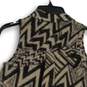 Guess Womens Brown Abstract Spread Collar Sleeveless Blouse Top Size XS image number 4