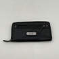 Womens Black Leather Credit Card Checkbook Holder Zip Around Wallet image number 1