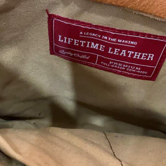 Lifetime Leather Womens Brown Adjustable Strap Zipper Crossbody Bag Purse image number 5