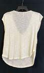 Free People Womens Ivory Maya Embellished V-Neck Cap Sleeves T-Shirt Top Size S image number 2