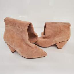 Senita Pink Suede Heeled Boots Women's Size 9.5