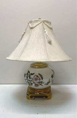 Porcelain Lamp Brass Base Portmeirion Botanic Design Table Top Lamp w/ Shade