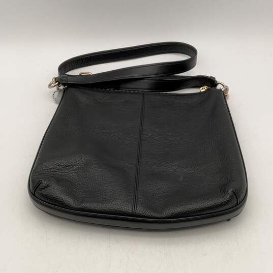Coach Womens Crossbody Bag Purse Adjustable Strap Zipper Black Gold Leather image number 2