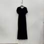 NWT Lulus Womens Black Velvet V-Neck Short Sleeve Long Maxi Dress Size 2X image number 6