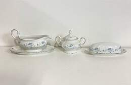 Lot of 3 Gravy, Sugar, Butter Dishes Johann Haviland Bavaria Blue Garland Floral