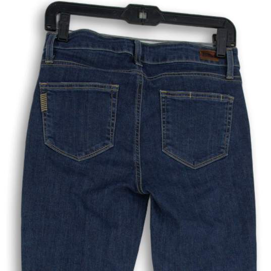 NWT Paige Womens Blue Denim Distressed 5-Pocket Design Skinny Leg Jeans Size 28 image number 4