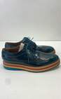 Paul Smith Leather Grand Stripe Platform Wingtip Shoes Green 9 image number 3