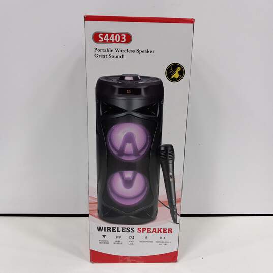 GNBI Portable Black Wireless Hi-Fi Speaker With Microphone In Box image number 9