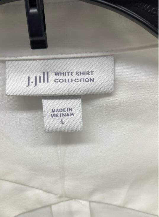 J.jill Women White Button Up Long Sleeve Shirt Sz L NWT image number 3