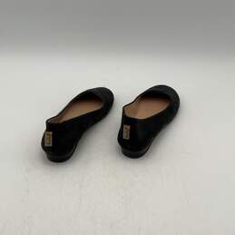 FS/NY Womens Black Animal Print Leather Round Toe Slip On Ballet Flats Size 7.5