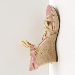 Michael Kors Women's Pink Leather Espadrille Heels Size 7