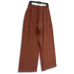 NWT Womens Brown Pleated Slash Pocket Wide Leg Dress Pants Size 12 alternative image