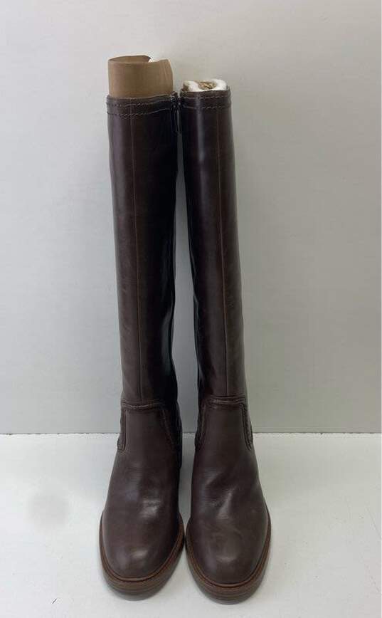 Vince Camuto Selpisa Brown Leather Riding Boots Size 7 M image number 4