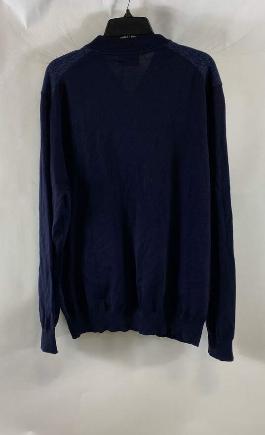 NWT Calvin Klein Mens Navy Italian Yarn Long Sleeve Full-Zip Sweater Size XL image number 2