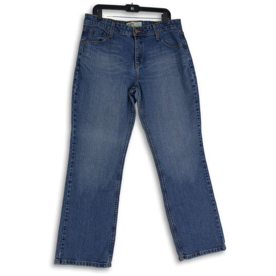 Womens Blue Denim Medium Wash 5-Pocket Design Straight Leg Jeans Size 14M image number 1