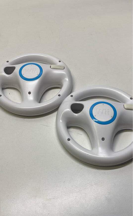 Set Of 2 Nintendo Wii Steering Wheels- White image number 1