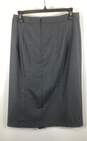 NWT Nanette Lepore Womens Gray Back Zip Ruffle Straight & Pencil Skirt Size 8 image number 2