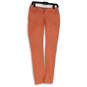 Womens Orange Denim Dark Wash Pockets Stretch Skinny Leg Jeans Size 1 image number 1