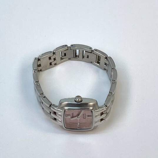 Designer Fossil ES-2283 Silver-Tone Square Analog Quartz Wristwatch image number 3