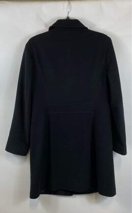Kristen Blake Womens Black Long Sleeve Collared Single Breasted Overcoat Size 10 alternative image