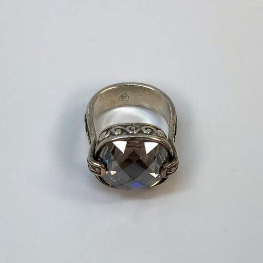 Designer Brighton Silver-Tone Venus Rising Solitaire Crystal Stone Band Ring image number 2