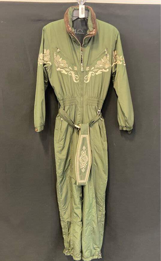 Bogner Womens Green Long Sleeve Straight Leg Pockets One Piece Snowsuit Size 10 image number 1