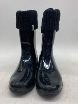 Ugg Black Glossy Rain Boots Size 10 Stylish and Waterproof Footwear"