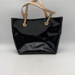 Michael Kors Womens Black Leather Double Strap Bottom Stud Tote Bag Purse alternative image
