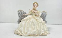 Florence Ceramics Victoria Love Seat Porcelain Figurine 7.5 in Tall Mantle Décor