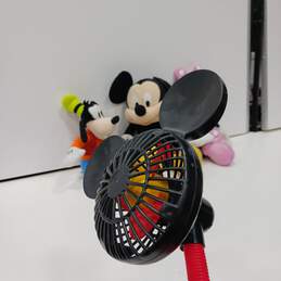 4pc Bundle Mickey & Minnie Mouse Plush and Clip on Table Fan alternative image