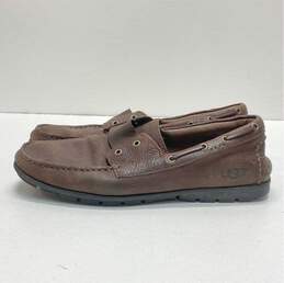 UGG Brown Leather Loafers Boat Shoes Men's 11 M alternative image