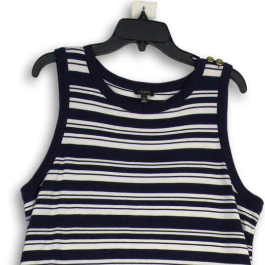 Talbots Womens Navy Blue White Striped Sleeveless Pullover Tank Dress Size XL image number 3