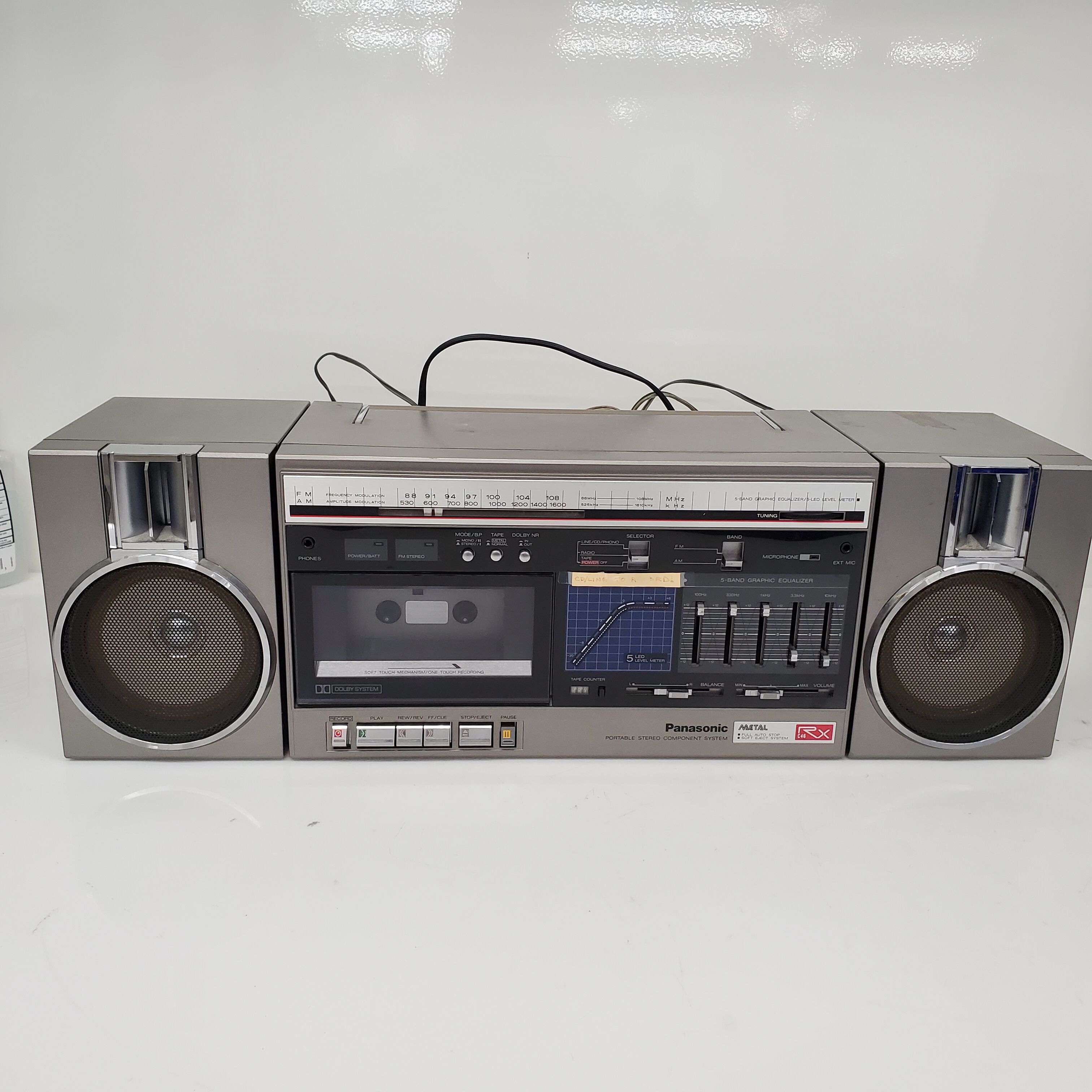 Retro Panasonic RX-C46 AM/FM Stereo Radio Cassette Boombox METAL Portable