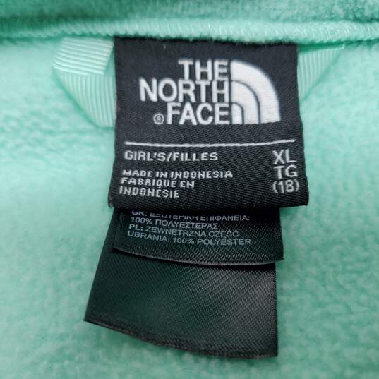 The North Face HyVent White/Blue/Green Hooded Girl's Youth Jacket XL image number 4