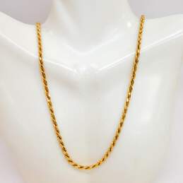 14K Yellow Gold Chunky Rope Chain Necklace 18.5g alternative image