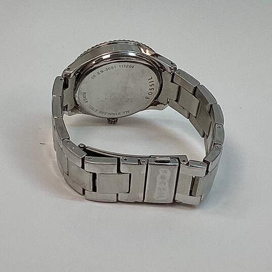 Designer Fossil ES-3051 Rhinestone Green Round Analog Dial Quartz Wristwatch image number 4