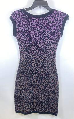 Missoni Women Purple Abstract Glitter Midi Dress Sz 4 alternative image