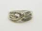 10k White Gold Diamond Accent Crossover Ring 3.6g image number 3