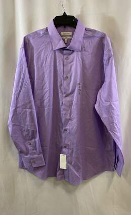 NWT Calvin Klein Mens Orchid Mist Long Sleeve Collared Button-Up Shirt Size XL