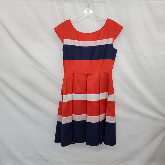 Kate Spade New York Winter Seaside Orange & Navy Blue Britta Dress WM Size 8 NWT image number 2